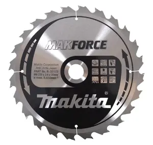 Дисковая пила Makita MAKFORCE WOOD B-32172 — диск 270 мм, посадочное 30 мм, 24 зуба