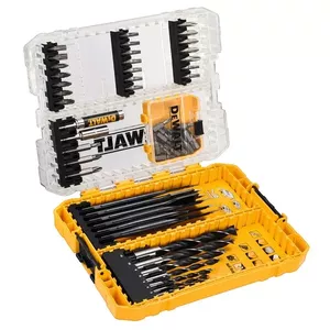 Drill bit set DeWALT DT70758-QZ — 57 pcs, brad point and flat wood bits (3–12 mm specified)