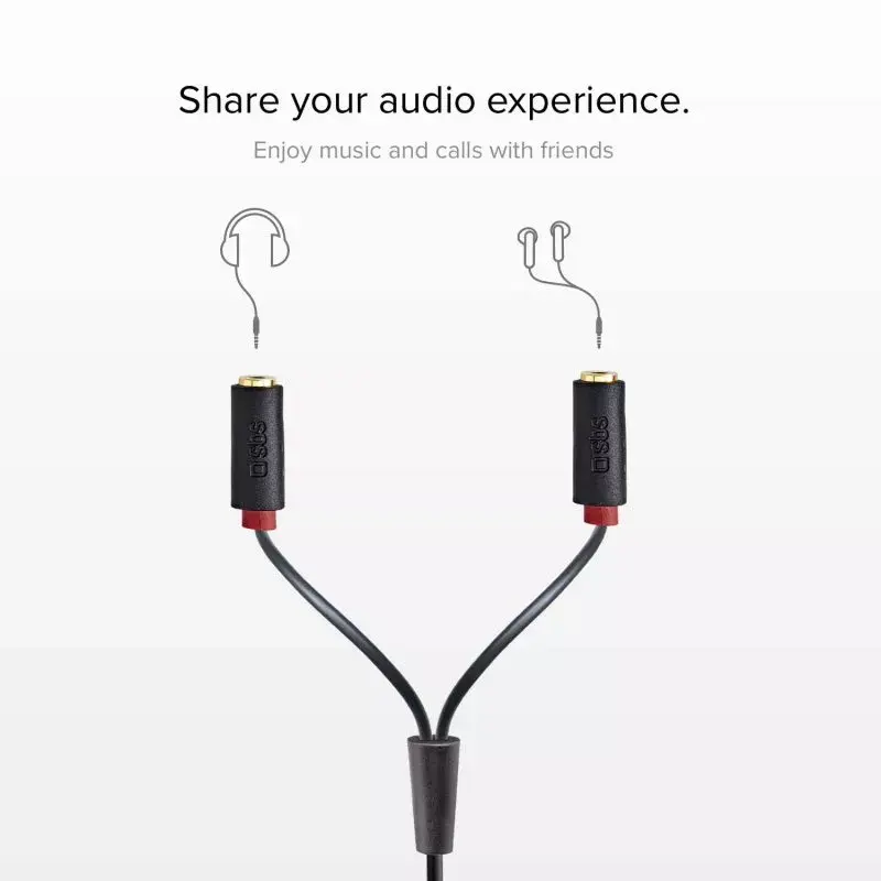 Audio stereo kabelis SBS Audio 3,5mm ligzda ar dalītāju Photo 3