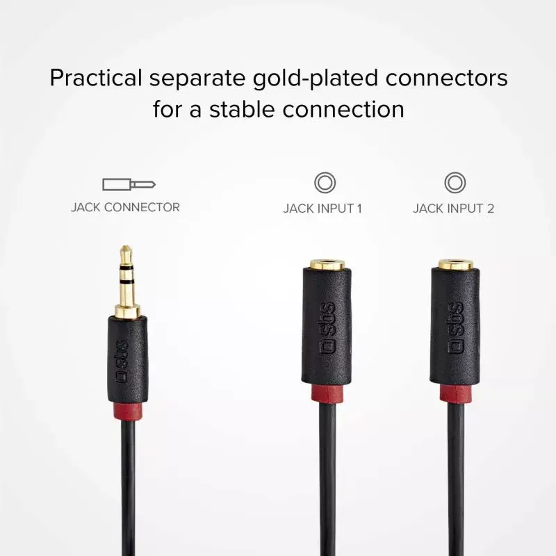 Audio stereo kabelis SBS Audio 3,5mm ligzda ar dalītāju Photo 4