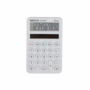 Calculator MAUL ECO MD 1 Pocket Display White 10 Digits Solar