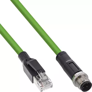Сетевой кабель InLine M12 4-pin D-coded male к RJ45 PUR 15м