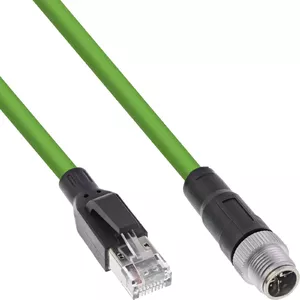 Сетевой кабель InLine M12 8-pin к RJ45 Cat.6A 15м