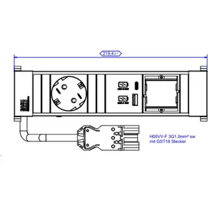Сетевой фильтр Bachmann 916.503 — 1 розетка и встроенное USB-зарядное