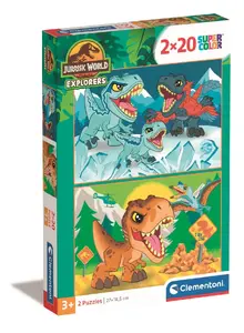 Clementoni Jurassic World SuperColor puzle 24810 ar 20 gabaliņiem, ieteicama bērniem no 3 gadu vecuma