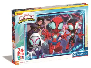 Clementoni 28527 Spidey un viņa brīnišķīgie draugi Maxi Super Color puzle ar 24 detaļām bērniem no 3 gadu vecuma