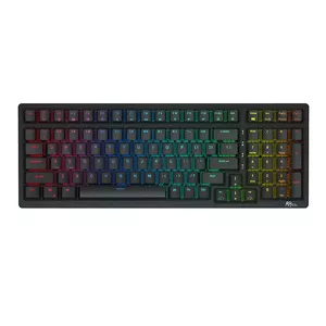 Bezvadu mehāniskā klaviatūra Royal Kludge RK98 RGB, brūns slēdzis (melna)