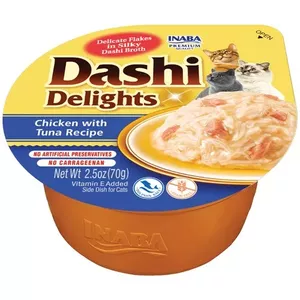 Kaķu gardums INABA Dashi Delights Chicken & Tuna Bouillon, 70 g, bez graudiem, bez glutēna, bez sojas