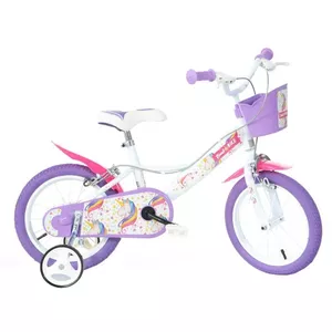 Детский велосипед BIMBO BIKE 14 дюймов, белый/фиолетовый
