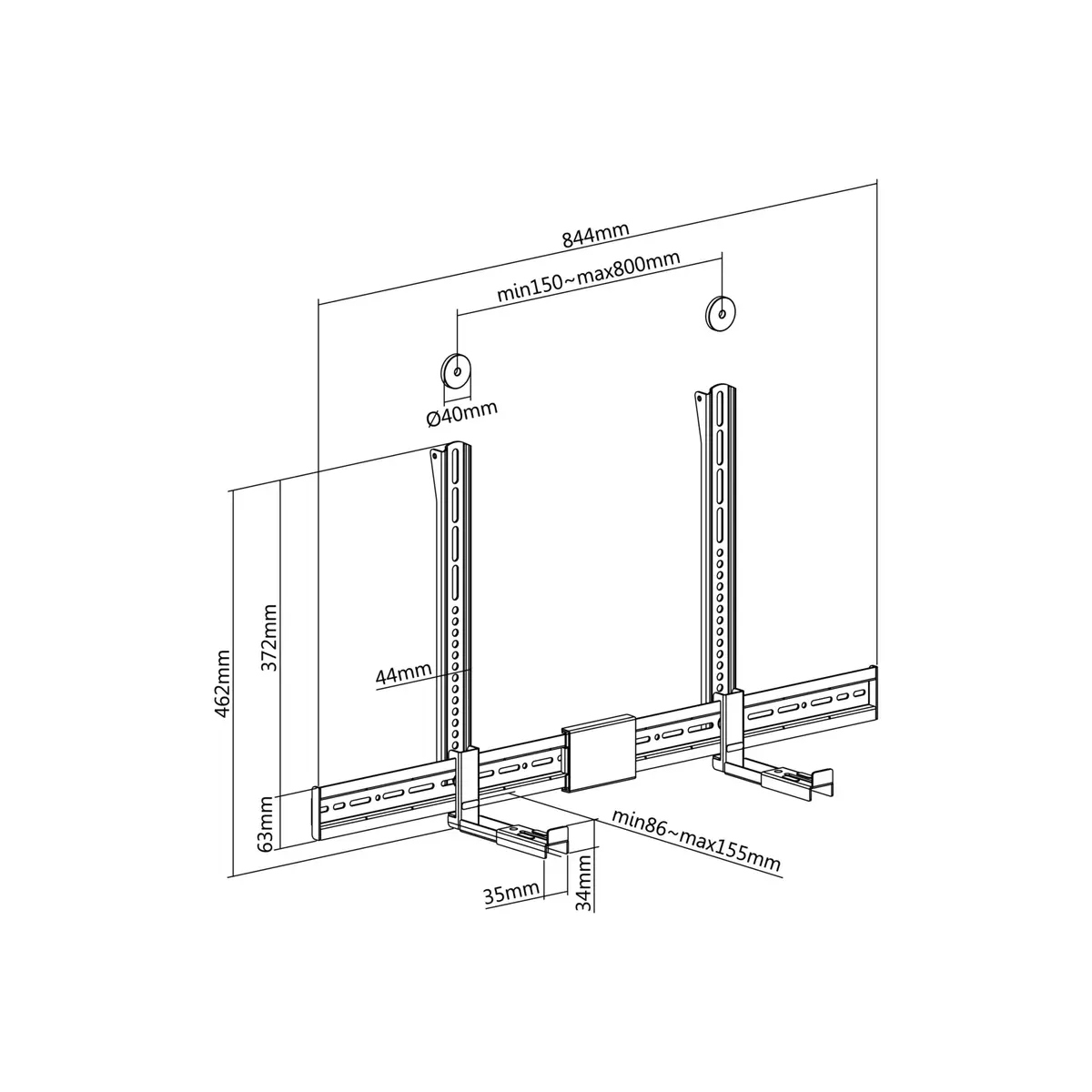 Skaņas joslas stiprinājums Equip Universal Soundbar Mount Photo 9