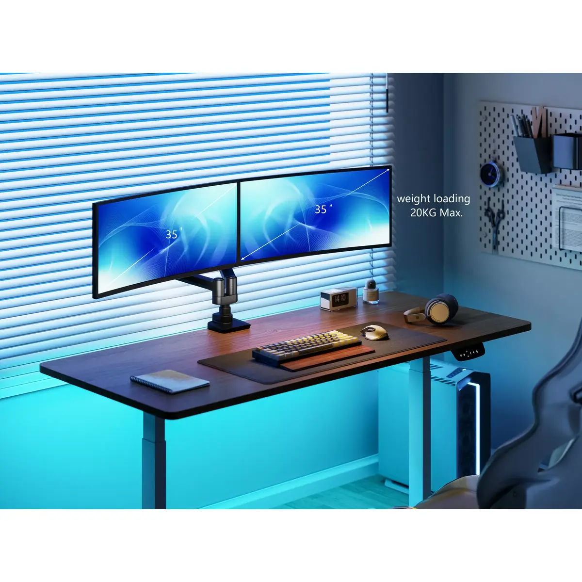 Dual Monitor Desk Mount Bracket Equip 17"-35" Photo 10