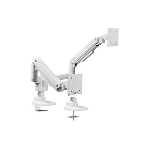 Dual Monitor Desk Mount Bracket Equip 17"-35" Heavy-Duty White