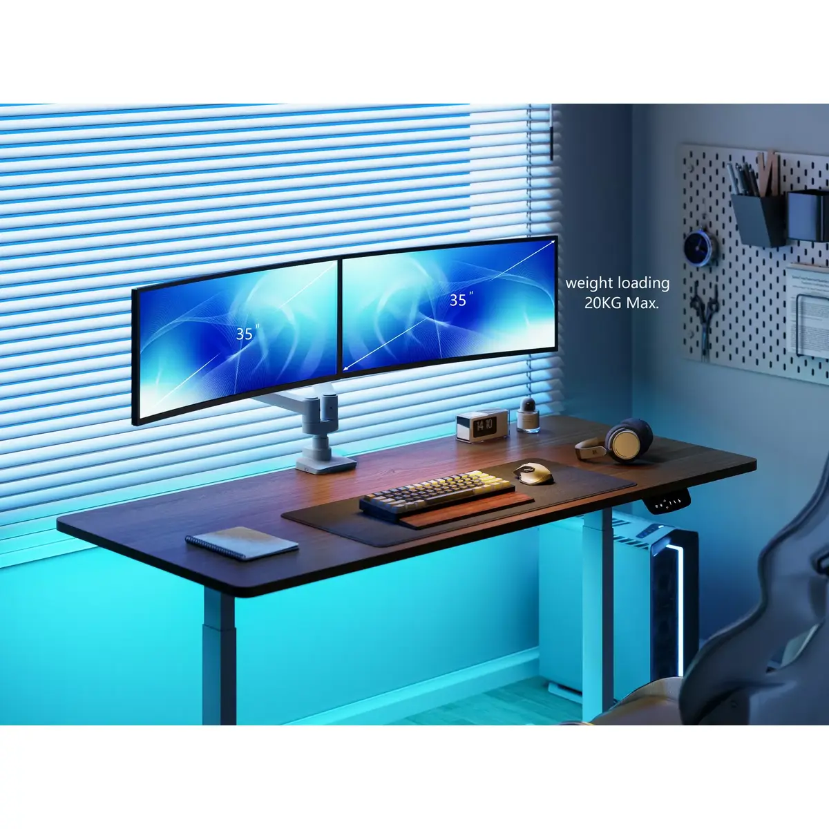 Divu monitoru galda stiprinājums Equip 17"-35" Heavy-Duty Photo 10