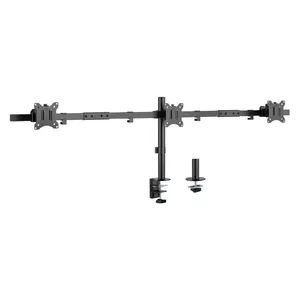 Equip 17"-32" Articulating Triple Monitor Desk Mount Bracket Clamp/Grommet 21 kg