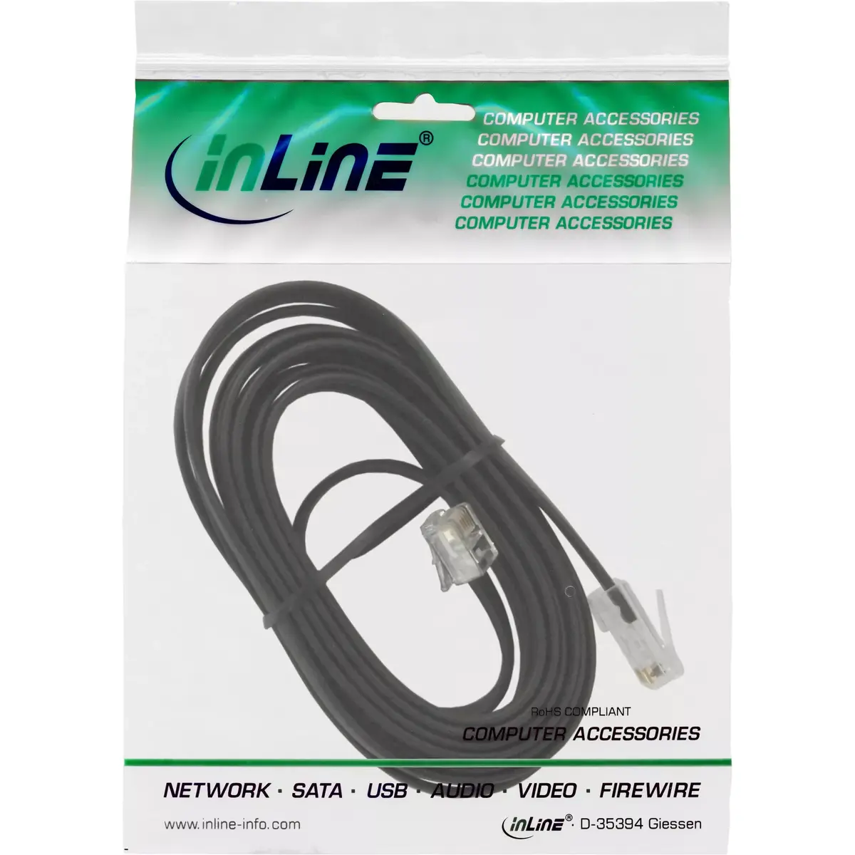 Modulārais kabelis InLine RJ45 8P6C uz RJ12 6P6C Photo 2