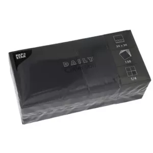 Салфетка Papstar 89611 150 шт Черный Текстиль Квадрат 240x240 мм