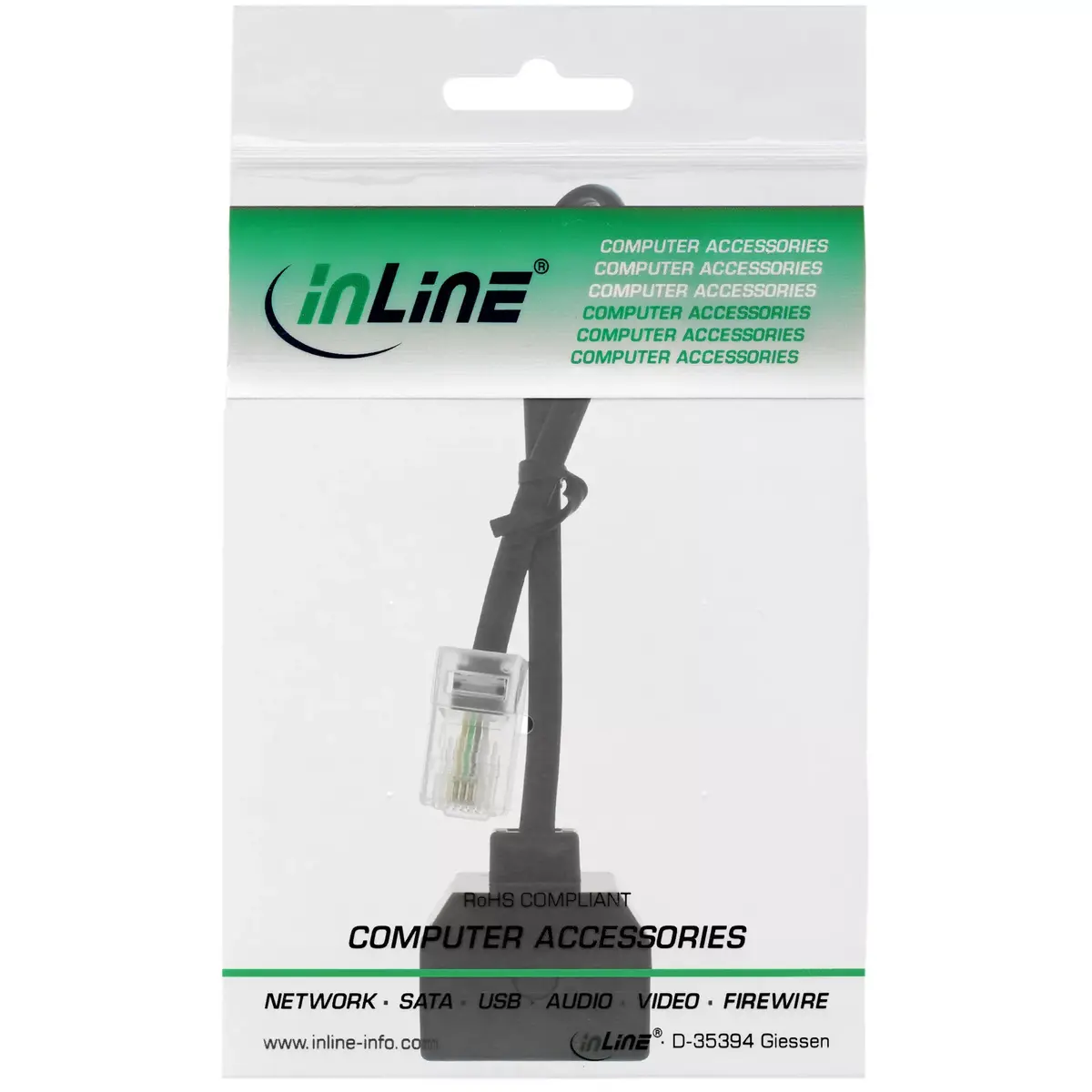 InLine ISDN splitter 1x RJ45 M / 2x RJ45 F Photo 2