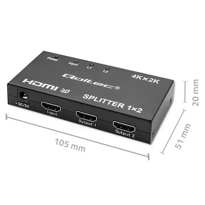 HDMI dalītājs QOLTEC 2 izvadi 4Kx2K Photo 3