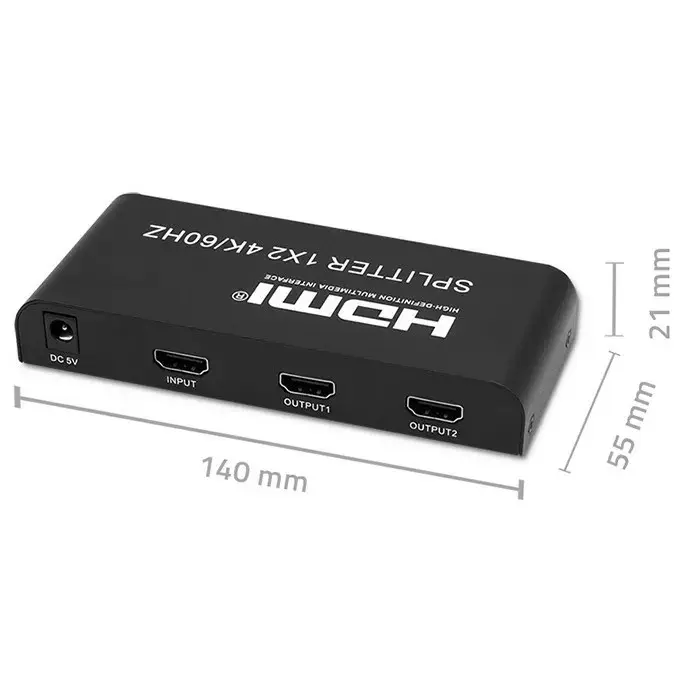 HDMI splitter QOLTEC 51797 — 2 outputs, 4K 60Hz Photo 4