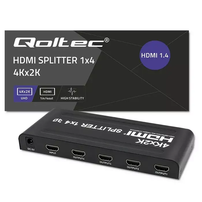HDMI splitter QOLTEC 51798 — 4 outputs, up to 4K Photo 3