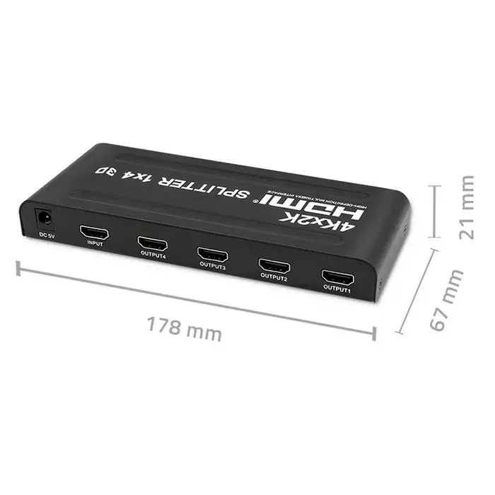 HDMI splitter QOLTEC 51798 — 4 outputs, up to 4K Photo 4