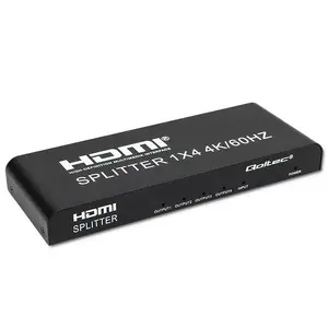 HDMI splitter QOLTEC 51799 — 4× HDMI outputs, 4K (3840×2160) 60Hz, HDCP 2.2, 600MHz