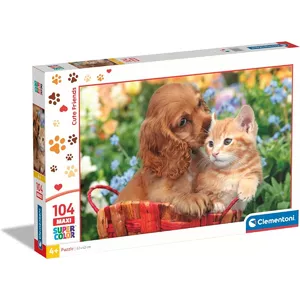 Пазл Clementoni 104 элемента Maxi Super Color Cute Friends, крупные детские элементы