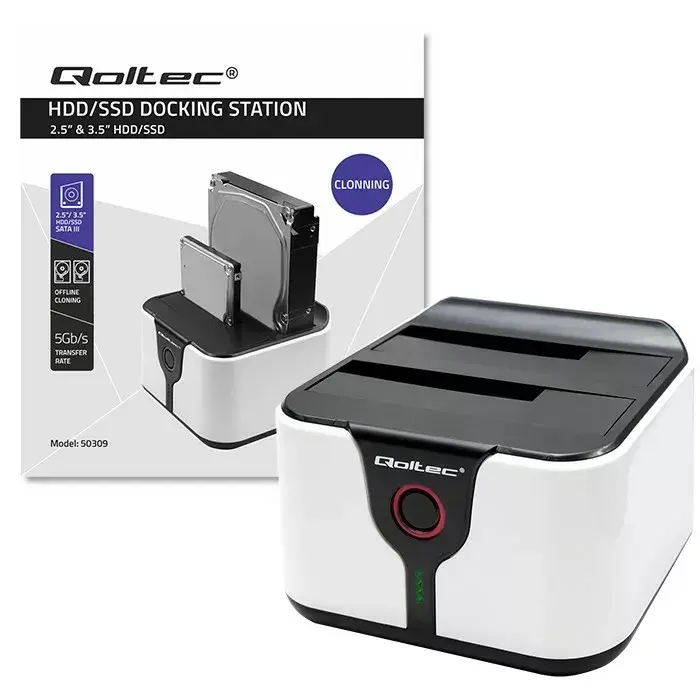 Док-станция QOLTEC 50309 для 2.5"/3.5" SATA Photo 9