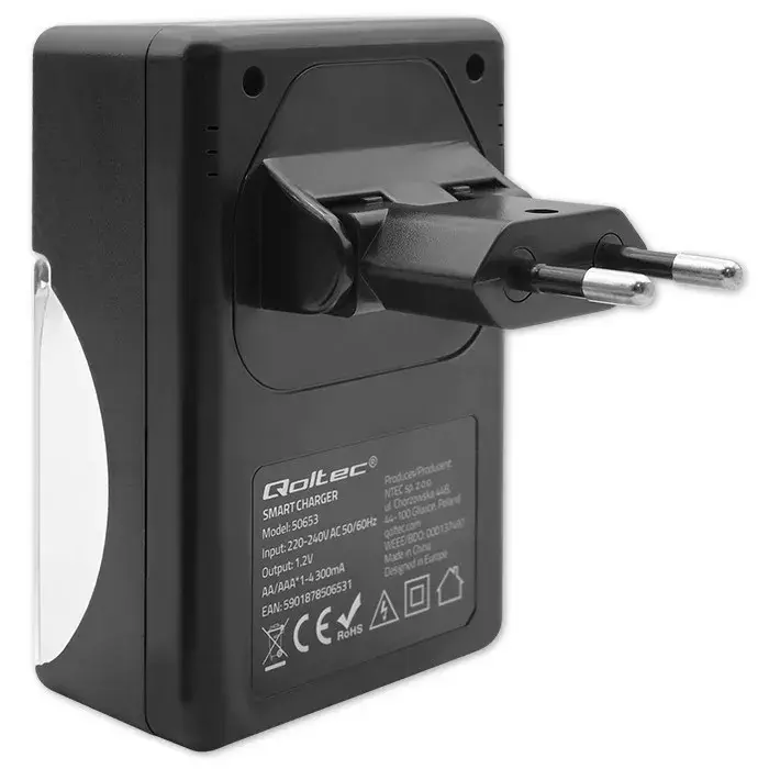 QOLTEC 50653 akumulatoru lādētājs AAA/AA Photo 4