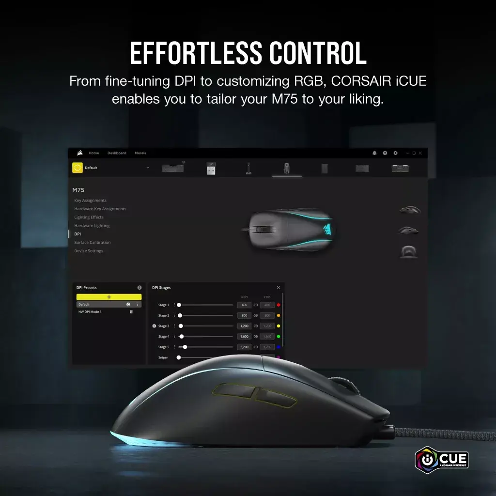 Мышка Corsair M75 Lightweight RGB Photo 7