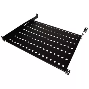 Alantec SA-P-19-1U-650-4-C-02 19-inch 1U Fixed Rack Shelf, 650mm Depth, 4-Point Mounting, Black