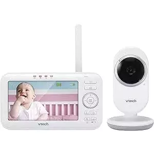 Ecost Customer Return VTech Baby Monitor VM5252 - Video Baby Monitor with Movable Camera - Clear Sou