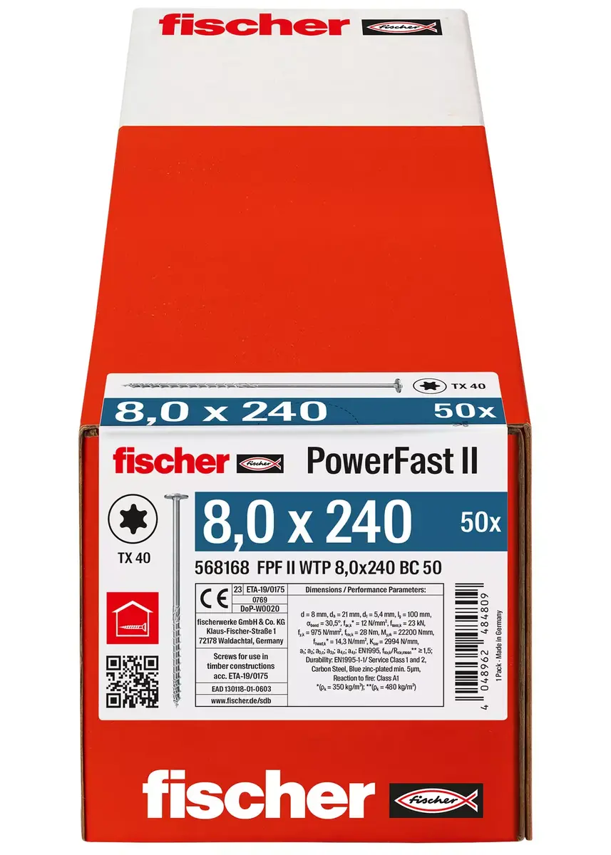 Винт Fischer PowerFast II 8,0x240 TK TX TG Photo 3