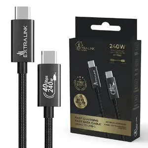 Кабель USB C — USB C Extralink CABESL05, 2 м, USB 2.0, чёрный