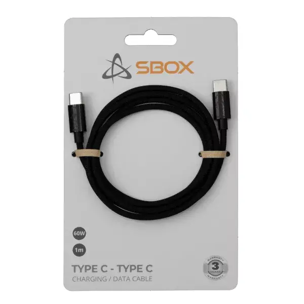 USB C Cable SBOX TYPE C M/M 1M Black Photo 2
