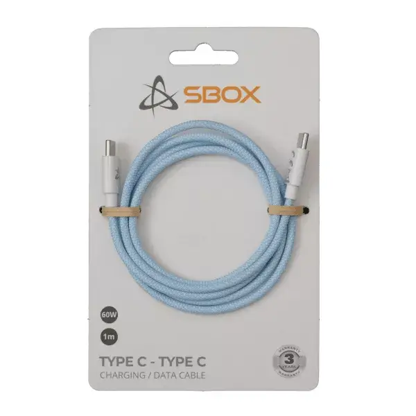 SBOX USB Type-C uz Type-C kabelis TYPEC-1-BL Photo 2