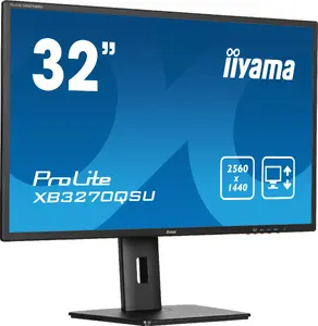 iiyama ProLite XB3270QSU-B1 Computer Monitor 31.5-inch Quad HD 2560 x 1440 IPS LED Black 100Hz 3ms Built-in Speakers USB Hub VESA Height Adjustable