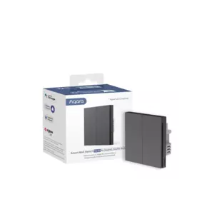 AQARA Smart Wall Switch H1 EU (No Neutral, Double Rocker) (WS-EUK02-G), Grey - Zigbee wallswitch with double relay