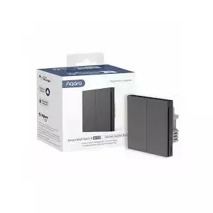 AQARA Smart Wall Switch H1 EU (With Neutral, Double Rocker) (WS-EUK04-G), Grey - Zigbee wallswitch with double relay
