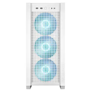 ASUS TUF Gaming GT302 ARGB Midi Tower Datora korpuss Balts ar rūdītā stikla sānu paneli, 4x 140mm ARGB ventilatori, E-ATX