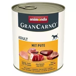 Влажный корм для собак animonda GranCarno Adult с индейкой 800 г — банка, без злаков, без глютена, 10.5% белка, 5% жира