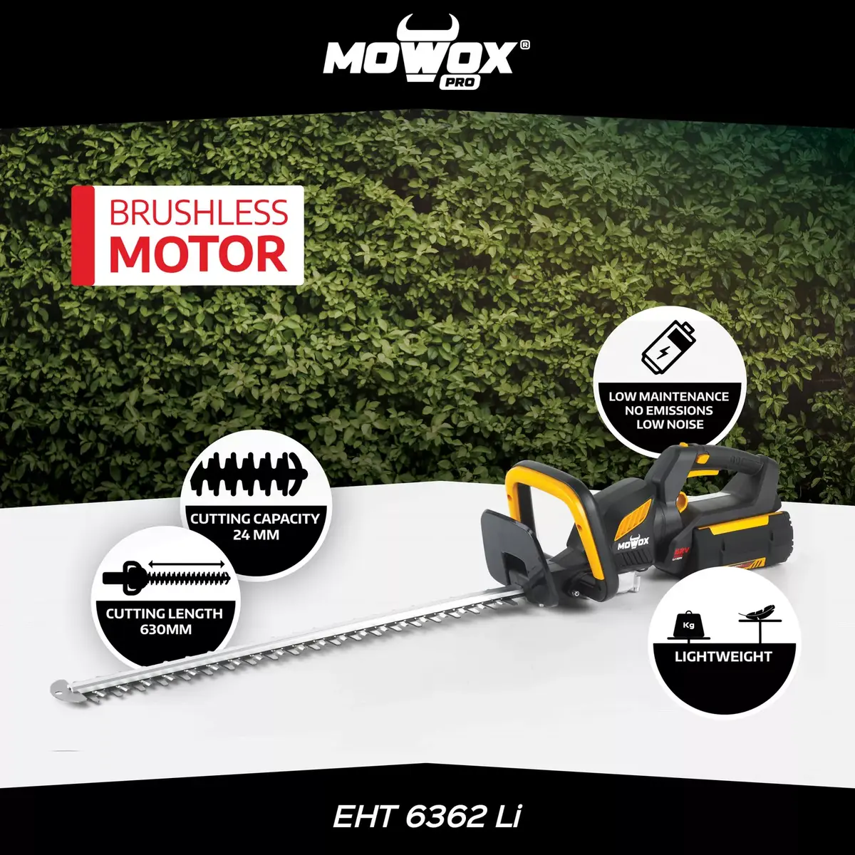 Аккумуляторный кусторез MoWox EHT 6362 Li Photo 4