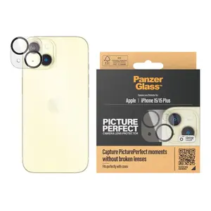 Kamera aizsargstikls FELLOW PicturePerfect priekš iPhone 15 / 15 Plus — PanzerGlass aizmugures kameras pārklājums