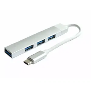 USB-C хаб RoGer RO-USBC-4USB-SI — 3× USB 2.0 + 1× USB 3.0 (5 Гбит/с)