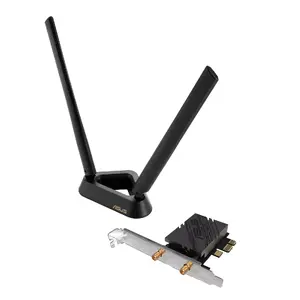 Сетевая карта WLAN/Bluetooth ASUS PCE-BE92BT PCIe Wi‑Fi 7 (802.11be) тридиапазон 2.4/5/6 ГГц, 5764 Мбит/с, Bluetooth 5.4, внешняя антенна с магнитным основанием