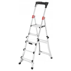 Aluminium household ladder Hailo TL100, adjustable 3–5 steps, model 038450100