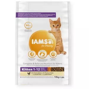 IAMS for Vitality Kitten Fresh chicken - sausa kaķu barība - 10kg