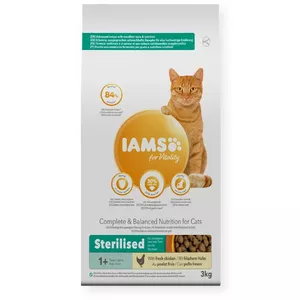 IAMS for Vitality Adult Sterilizēts ar svaigu vistas gaļu - sausa kaķu barība - 3kg