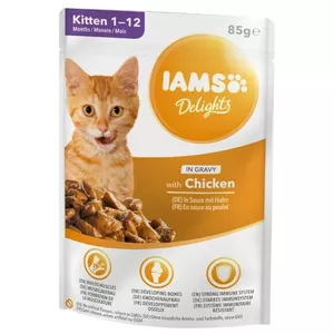 IAMS Delights Kitten Chicken in gravy - mitrā kaķu barība - 85g