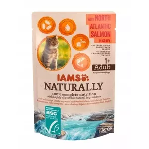 IAMS Naturally Adult с североатлантическим лососем в подливе - влажный корм для кошек - 85 г